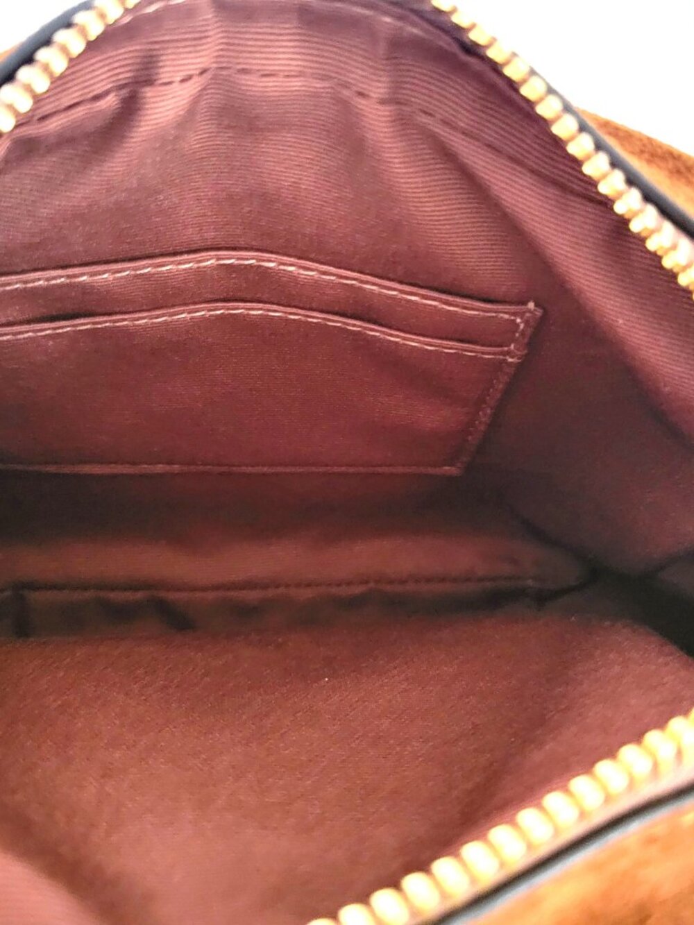 Coach CEN20 Mini Carey Suede Leather Crossbody Bag Handbag Warm Brown - Picture 7 of 8